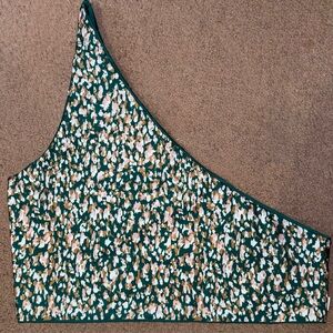 Baiia Reversible One Shoulder Green Speck Bikini Top Size US 22 NWT!